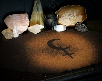 Black Moon Lilith Altar Cloth or Table Runner