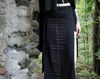 Crone Ogham Stained Panel Skirt Loin Cloth Made to Order