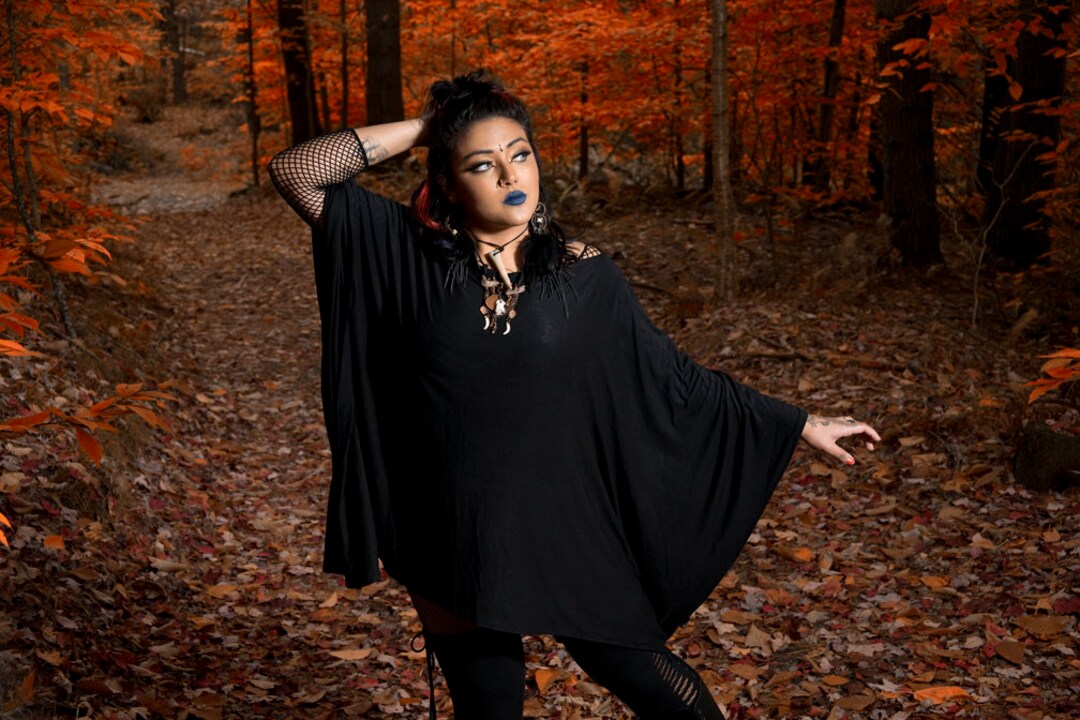 Camisa tipo túnica Dolman de manga ancha negra Kaftan España