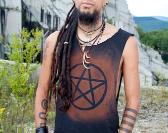 Post Apocalyptic Destroyed Men's Pentagram Pentacle Shirt Tank