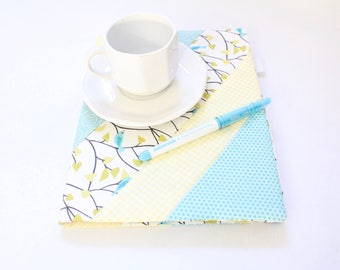 Composition Journal with Grid Paper, Yellow Bird Quilted Grid Journal