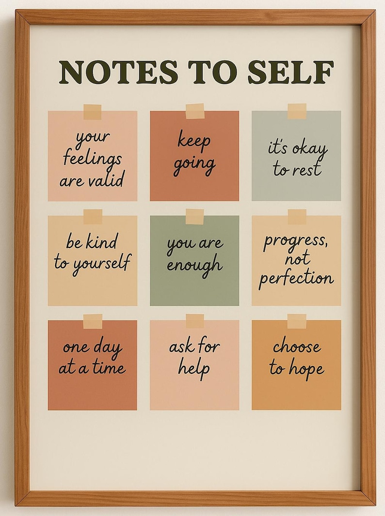 Mental Health Notes to Self – Printable Wall Art for Self-care ...