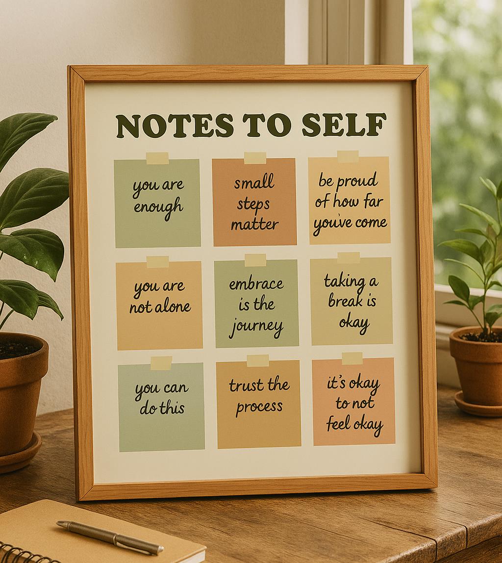 Mental Health Notes to Self – Printable Wall Art for Self-care ...