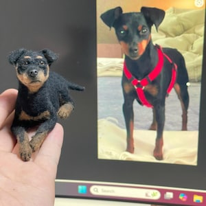 Custom Dog Sculpture – Needle Felted Dog Portrait – Personalized Dog Memorial Gift – Realistic Wool Dog Replica – Handmade Pet Figurine