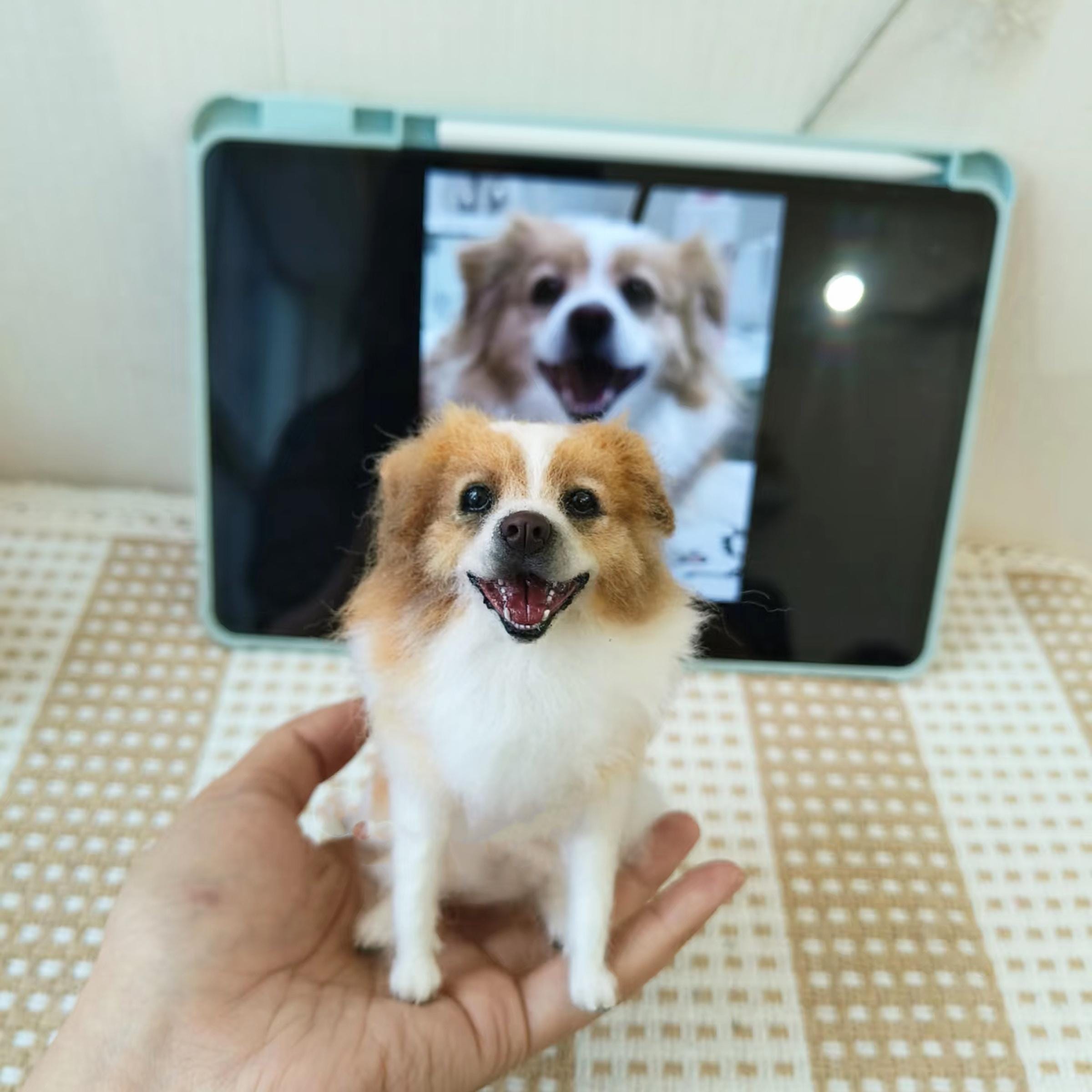 Needle felted dog in frame - Etsy 日本