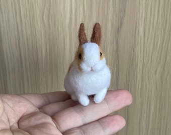 Needle Felted Bunny Figurine, Custom Wool Bunny Sculpture, Rabbit Loss Memorial Gift