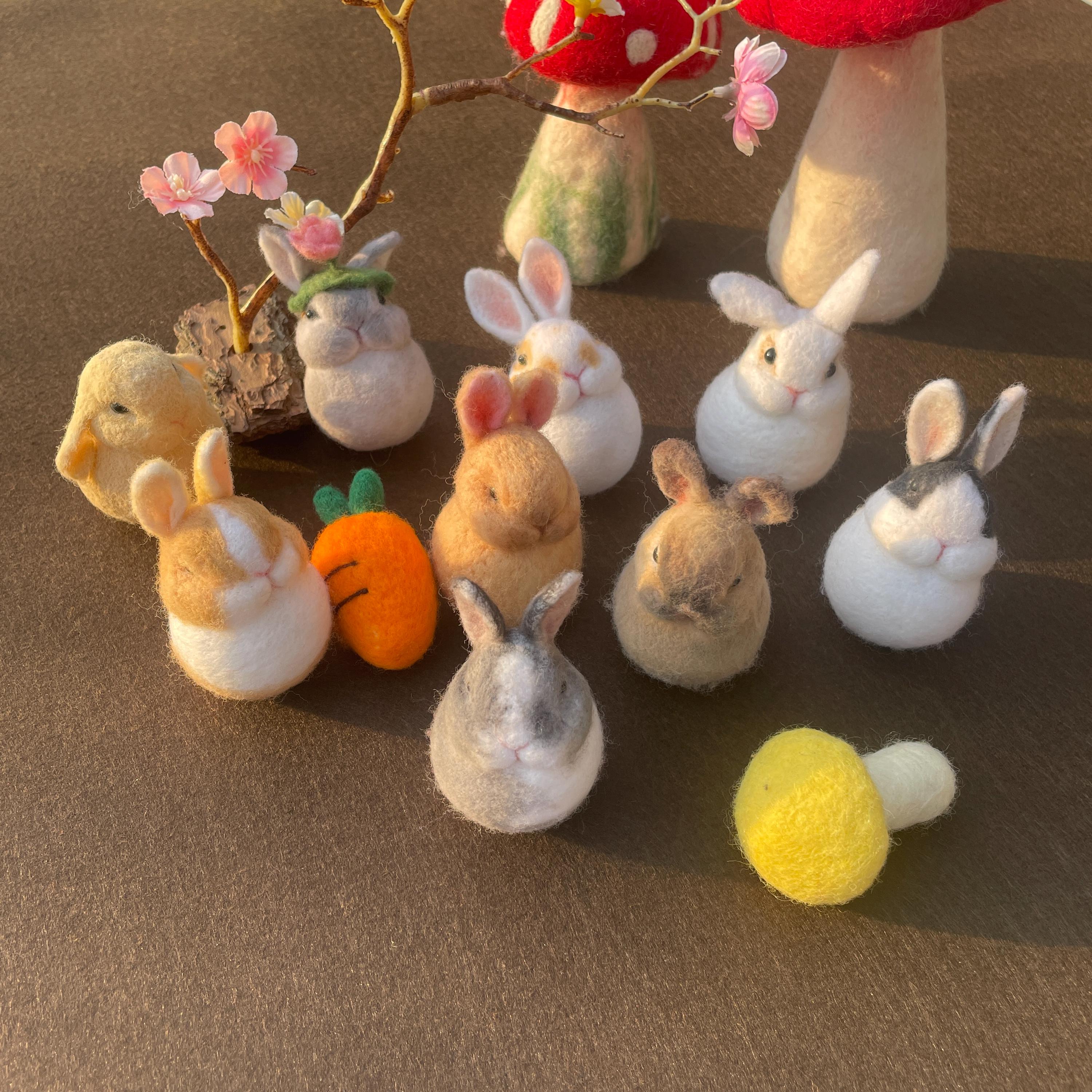 Handmade Felt Bunny Egg Set – Easter Decorations, Felted Rabbit ...