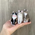 Custom Needle Felted Cat Figurine - Wool Felt Cat Sculpture, Pet Memorial Gift, Easter Keepsake