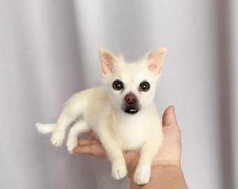 Handgemachte Gefilzte Hunde Figur vom Foto, Individuell angefertigtes Haustier Verlust Erinnerungsgeschenk, Realistische Hunde Replik