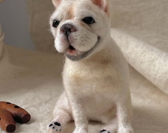 Custom Needle Felted Dog Figurine – Wool Dog Memorial Sculpture, Personalized Pet Loss Gift