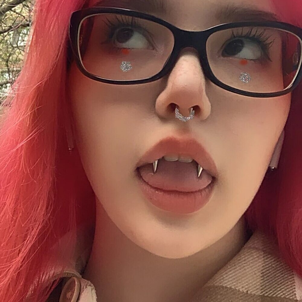 Smiley Piercing Crooked Teeth Smiley Piercings Damage Teeth Stainless Steel Lip Aliexpress