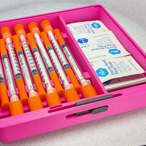 1ML Insulin, Peptide, Testosterone Syringe Storage Case, Insulin Accessories, Peptide Case, Insulin Syringe Storage, Travel Organizer 10 Unloaded Syringes