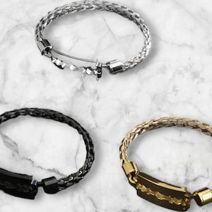 Creative Thick Braided Chain Bracelet - Luxury Gold Stainless Steel Men's Jewelry