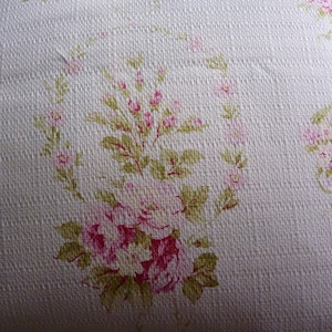 1 ydx 58" Gorgeous Yuwa Garlands of Pink Roses on Pink Dobby Upholstery Weight Cotton Fabric