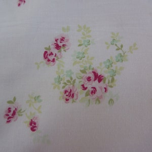 Rachel Ashwell Shabby Chic Farmouse Cottage Chic  Rosebury Raspberry Roses on Pink Cotton Fabric BTY 54" wide