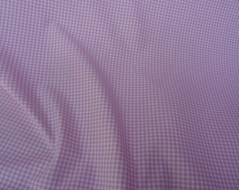 Pink and White Gingham Fabric: 1/8" Carolina Cotton Yarn Dye