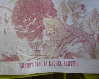 Rachel Ashwell Shabby Chic Linen Fabric: Truly Bloom Rose Print-Light Weight