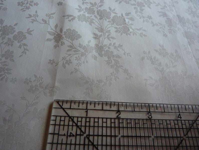 Rachel Ashwell Shabby Chic Ivory Rose Jacquard Cotton Fabric - 118" Wide- BTHY image 6