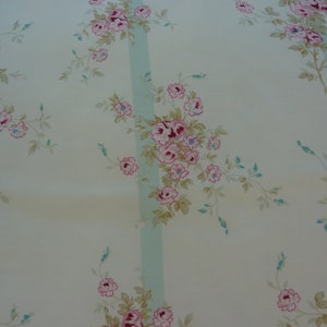 RACHEL ASHWELL Shabby Chic BEMBERG Latice Rose on Vanilla Pink Fabric 54&quot; wide