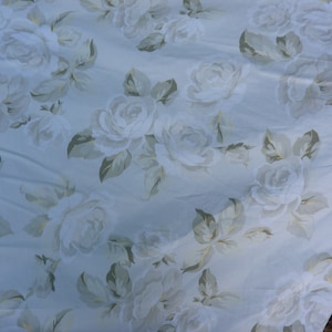 Rachel Ashwell Shabby Chic Silver Roses Cotton Fabric - 1yd