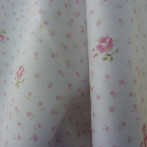 Yuwa Sweetest Ditsy Dreamy Pink Roses on White 100% Quilt Weight Cotton BTY
