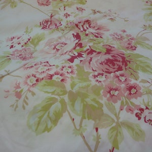 Rachel Ashwell Shabby Chic Boutique Couture Rose Chintz 54" wide 100% Cotton Poplin  BTY Rasperry Roses on Pink RARE HTF