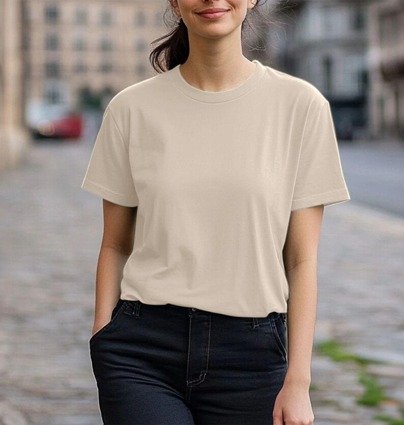 Women's Organic Cotton Tee: Plain Sustainable T-Shirt image 4