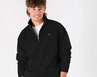 Sweat-shirt unisexe à fermeture éclair en coton biologique certifié, symbole grec classique Psi, cœur, âme et vie