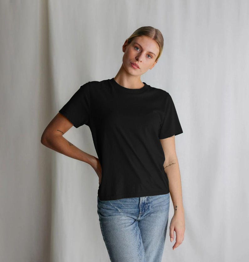 Women's Organic Cotton Tee: Plain Sustainable T-Shirt image 7