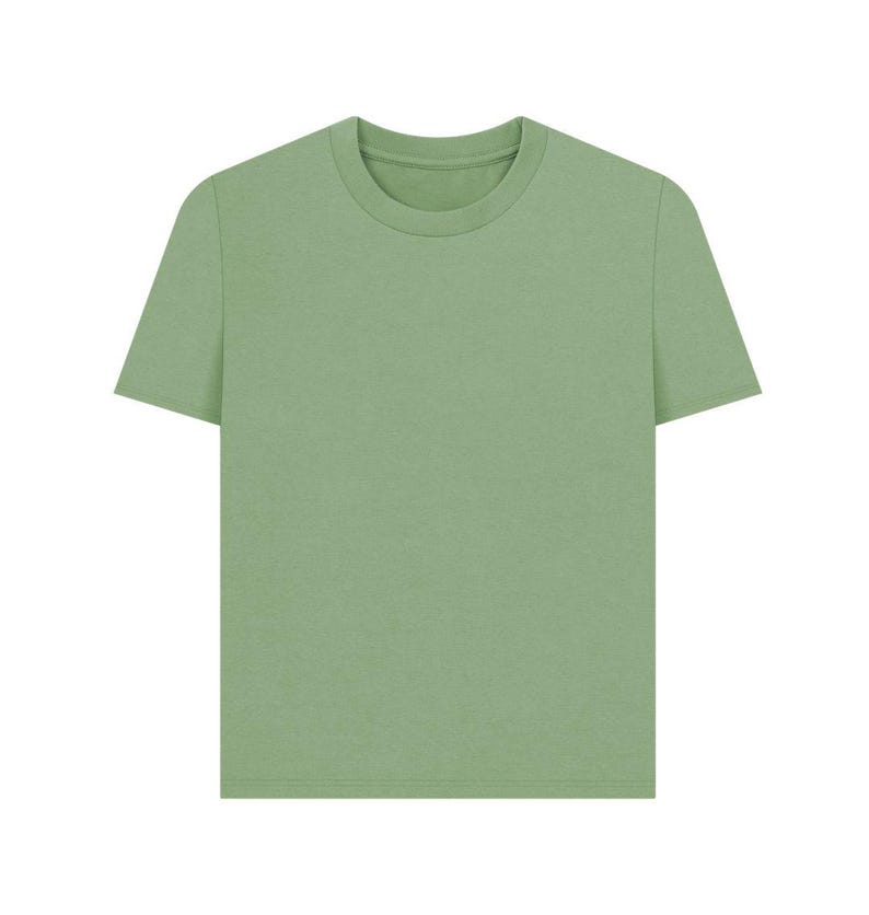 Women's Organic Cotton Tee: Plain Sustainable T-Shirt Sage