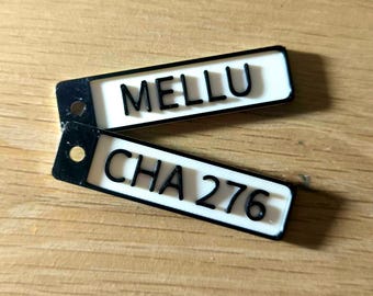 Custom Text Number-Plate Keychain