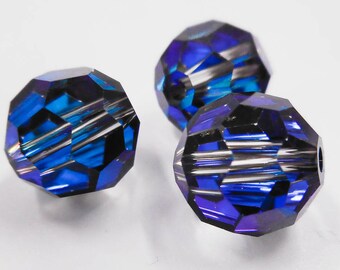 12 Bermuda Blau 8 mm Tschechische Kristallperle, Preciosa Tschechische Runde Kristallperle Bermuda Blau