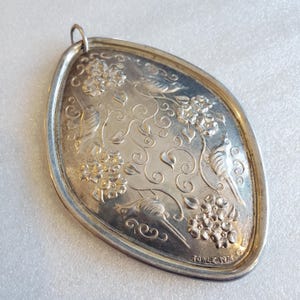 1974 Sterling SIlver Towle Medallion Ornament, Four Calling Birds