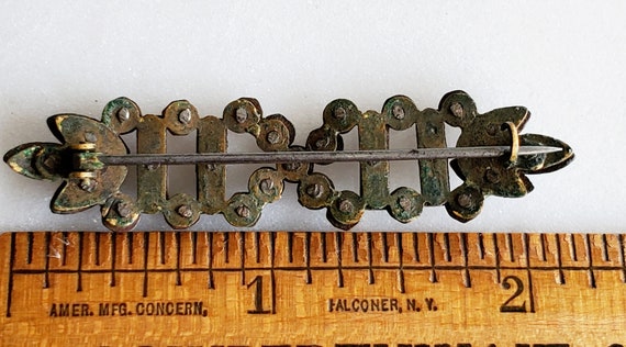 Victorian Cut Steel Bar Brooch - image 5