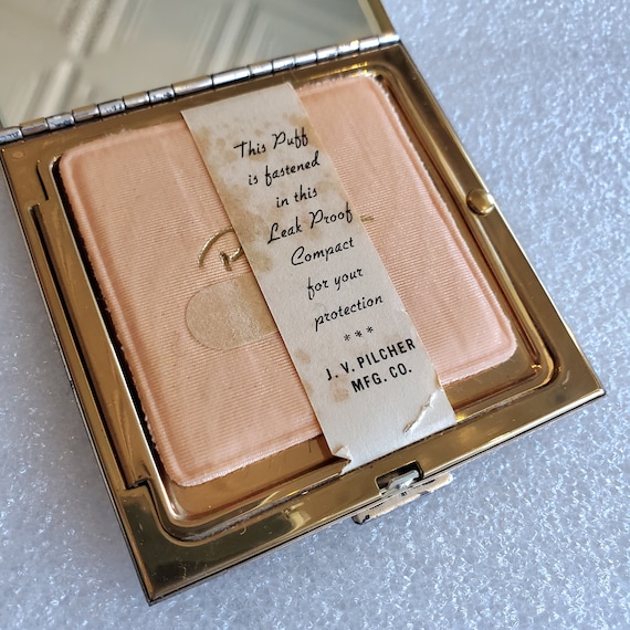 J.V. Pilcher Powder Compact With Mirror, Unused N… - image 4