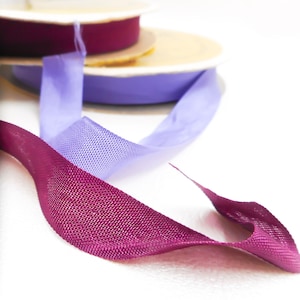 Vintage 1/2&quot; Wide Rayon Ribbon for Knitting and Crocheting , Gemini Innovations, Red Violet or Lavender, NOS On Spool
