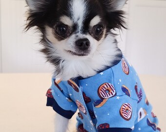 Dog Clothes, Yummy Donuts Dog Pajamas, Dog Clothes for Small Dogs, Chihuahua, Yorkie