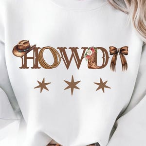 Howdy Western PNG: Cowgirl Shirt Design (Digital Download)
