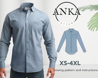 Men's Shirt Sewing Pattern: Easy DIY (XS-4XL) (A4-A0 PDF)