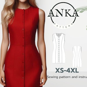 Mini Dress Sewing Pattern, Wedding & Party Dress (EU 02-30) (PDF Pattern)