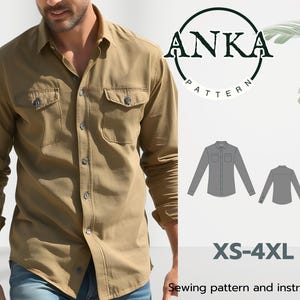 Digital Download Mens Shirt Dress Pattern - Fashion Trend - A4-A0 PDF