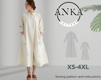 Patrón de costura para vestido renacentista: falda tipo tienda de campaña con botones (tallas XS-4XL) (formato PDF)