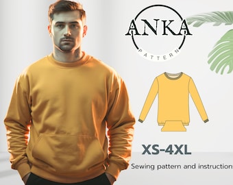 Men's Sweatshirt Sewing Pattern: XS-XXXL Sizes (A4 - A0 PDF)