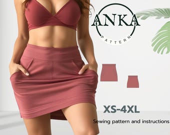 Crea tu propio estilo: Patrón de minifalda en varios tamaños - A4 a A0