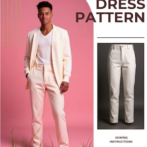 Herren Slim Fit Hose Schnittmuster: XS-4XL (A4-A0 Druck)