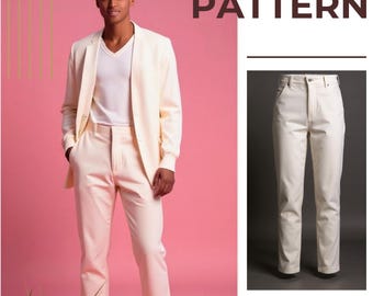 Patrón de pantalones hombre Slim Fit: XS-4XL (Impresión A4-A0)