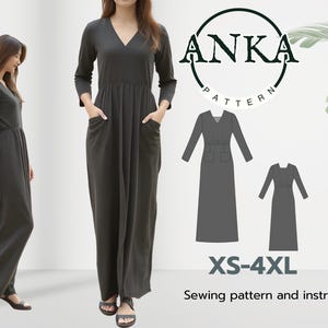 Chic Dress Sewing Pattern with Sleeves - Easy-to-Follow Instructions, Sizes XS-4XL