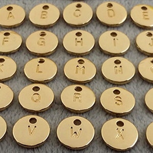 Zinc Based Alloy Charms Round Various Colored Mixed Initial Alphabet/ Letter " A-Z " 10mm