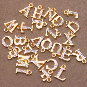 Alloy Gold Initial Alphabet/ Letter "A-Z" Carved 13mm x 10mm
