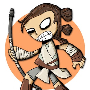 Rey Star Wars Force Awakens Art Print Drawing image 2